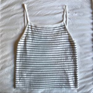 brandy melville white tank top with thin stripes